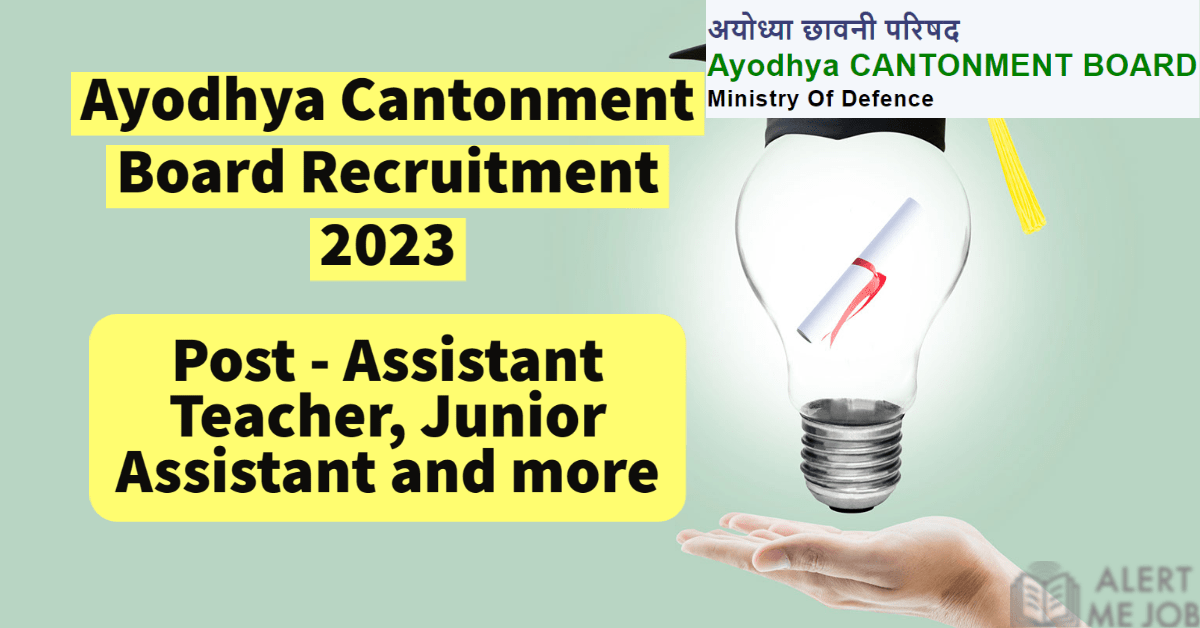 Ayodhya Cantonment Board Recruitment Various posts