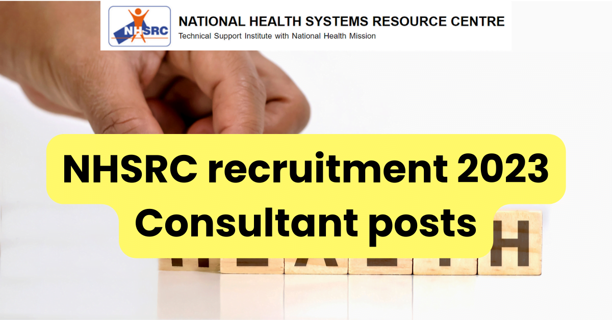 NHSRC recruitment 2023 Consultant posts